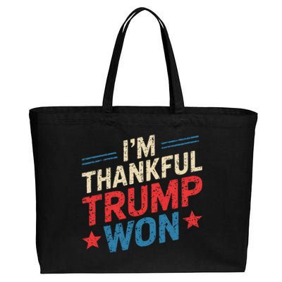 IM Thankful Trump Won Cotton Canvas Jumbo Tote