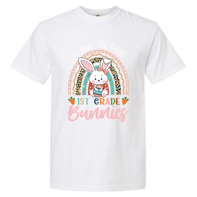 I Teach The Cutest 1st Grade Bunnies Teacher Easter Cool Gift Garment-Dyed Heavyweight T-Shirt