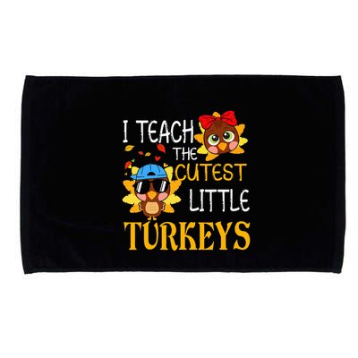I Teach The Cutest Little Turkeys For Teacher Thanksgiving Microfiber Hand Towel