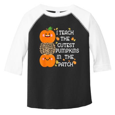 I Teach The Cutest Pumpkins In The Patch Leopard For Teacher Toddler Fine Jersey T-Shirt