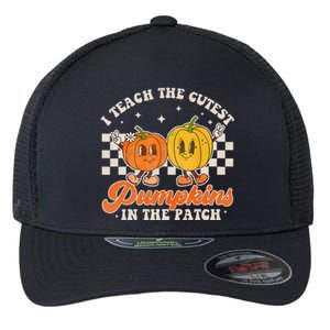 I Teach The Cutest Pumpkins In The Patch Retro Teacher Fall Flexfit Unipanel Trucker Cap