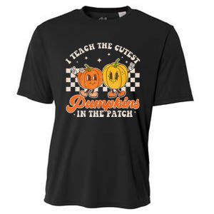 I Teach The Cutest Pumpkins In The Patch Retro Teacher Fall Cooling Performance Crew T-Shirt