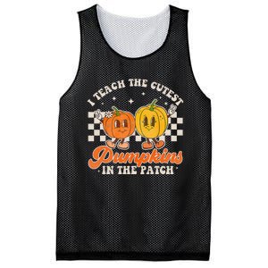 I Teach The Cutest Pumpkins In The Patch Retro Teacher Fall Mesh Reversible Basketball Jersey Tank