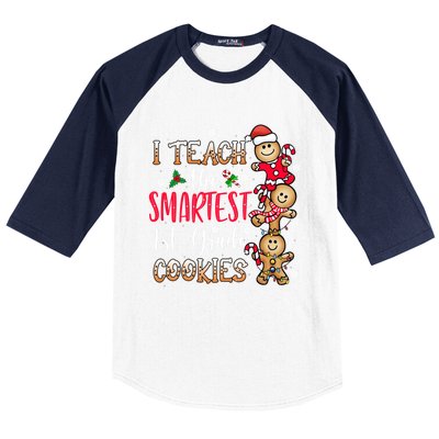 I Teach The Smartest Cookies 1St Grade Teacher Christmas Gift Baseball Sleeve Shirt