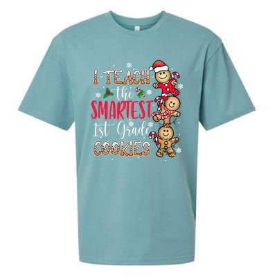 I Teach The Smartest Cookies 1St Grade Teacher Christmas Gift Sueded Cloud Jersey T-Shirt