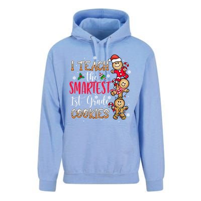 I Teach The Smartest Cookies 1St Grade Teacher Christmas Gift Unisex Surf Hoodie