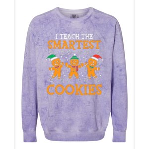 I Teach The Smartest Cookies Teacher Christmas Colorblast Crewneck Sweatshirt