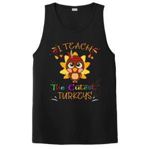 I Teach The Cutest Turkeys Funny Teacher Thanksgiving PosiCharge Competitor Tank