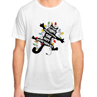 If That Thing Had 9 Ives She Just Spent Them All Funny Cat Christmas Lights Adult ChromaSoft Performance T-Shirt