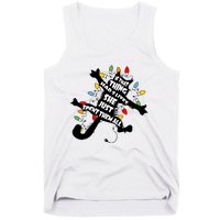 If That Thing Had 9 Ives She Just Spent Them All Funny Cat Christmas Lights Tank Top