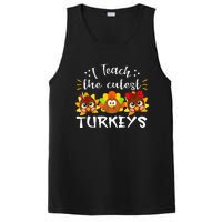 I Teach The Cutest Turkeys Teacher Thanksgiving Fall Season PosiCharge Competitor Tank