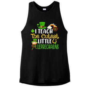 I Teach The Cutest Little Leprechauns Teacher Cute Shamrock Premium Ladies PosiCharge Tri-Blend Wicking Tank