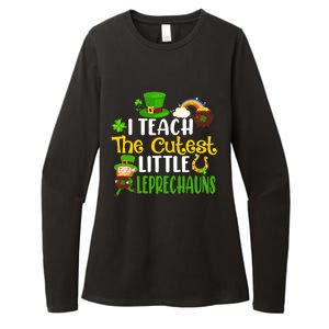 I Teach The Cutest Little Leprechauns Teacher Cute Shamrock Premium Womens CVC Long Sleeve Shirt