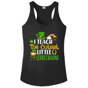 I Teach The Cutest Little Leprechauns Teacher Cute Shamrock Premium Ladies PosiCharge Competitor Racerback Tank