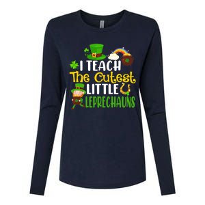 I Teach The Cutest Little Leprechauns Teacher Cute Shamrock Premium Womens Cotton Relaxed Long Sleeve T-Shirt