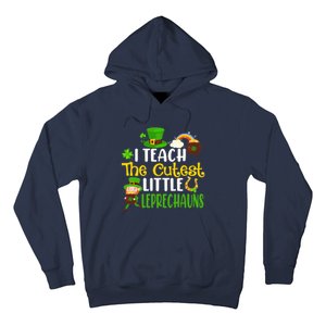 I Teach The Cutest Little Leprechauns Teacher Cute Shamrock Premium Hoodie