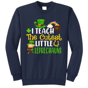 I Teach The Cutest Little Leprechauns Teacher Cute Shamrock Premium Sweatshirt