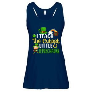 I Teach The Cutest Little Leprechauns Teacher Cute Shamrock Premium Ladies Essential Flowy Tank