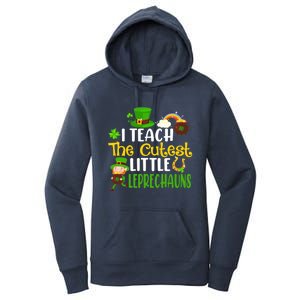 I Teach The Cutest Little Leprechauns Teacher Cute Shamrock Premium Women's Pullover Hoodie