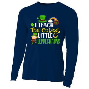 I Teach The Cutest Little Leprechauns Teacher Cute Shamrock Premium Cooling Performance Long Sleeve Crew