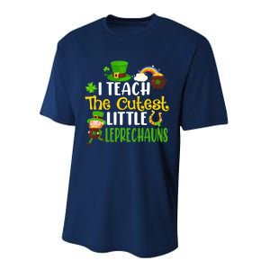 I Teach The Cutest Little Leprechauns Teacher Cute Shamrock Premium Performance Sprint T-Shirt