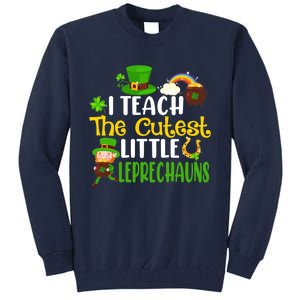 I Teach The Cutest Little Leprechauns Teacher Cute Shamrock Premium Tall Sweatshirt