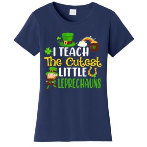 I Teach The Cutest Little Leprechauns Teacher Cute Shamrock Premium Women's T-Shirt