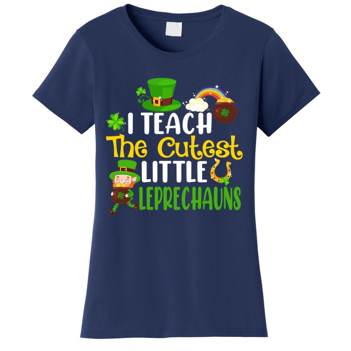 I Teach The Cutest Little Leprechauns Teacher Cute Shamrock Premium Women's T-Shirt