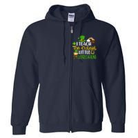 I Teach The Cutest Little Leprechauns Teacher Cute Shamrock Premium Full Zip Hoodie