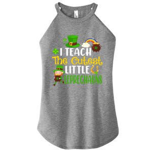 I Teach The Cutest Little Leprechauns Teacher Cute Shamrock Premium Women's Perfect Tri Rocker Tank