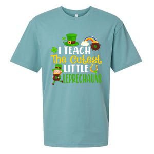 I Teach The Cutest Little Leprechauns Teacher Cute Shamrock Premium Sueded Cloud Jersey T-Shirt