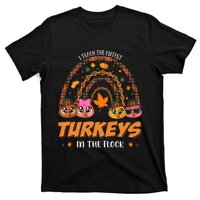 I Teach The Cutest Turkey In The Flock Rainbow Thanksgiving T-Shirt