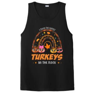 I Teach The Cutest Turkey In The Flock Rainbow Thanksgiving PosiCharge Competitor Tank