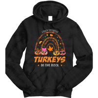 I Teach The Cutest Turkey In The Flock Rainbow Thanksgiving Tie Dye Hoodie