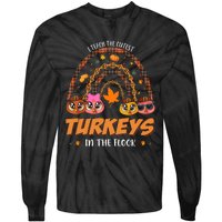 I Teach The Cutest Turkey In The Flock Rainbow Thanksgiving Tie-Dye Long Sleeve Shirt