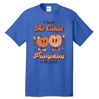 I Teach The Cutest Pumpkins In The Patch Retro Teacher Fall Cool Gift Tall T-Shirt