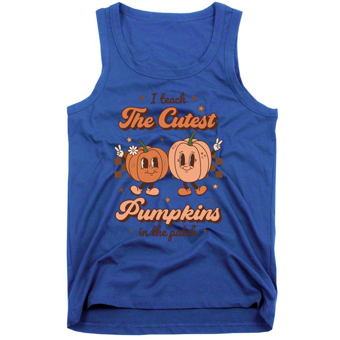 I Teach The Cutest Pumpkins In The Patch Retro Teacher Fall Cool Gift Tank Top