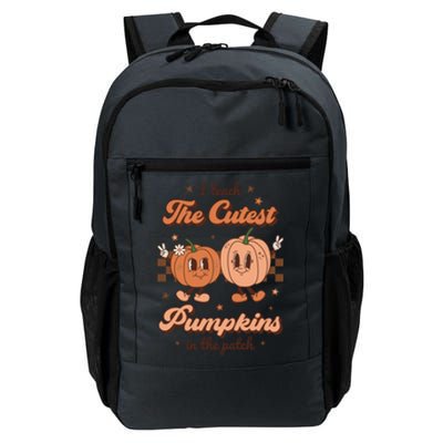 I Teach The Cutest Pumpkins In The Patch Retro Teacher Fall Cool Gift Daily Commute Backpack