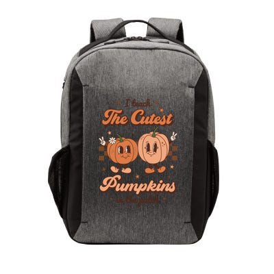 I Teach The Cutest Pumpkins In The Patch Retro Teacher Fall Cool Gift Vector Backpack