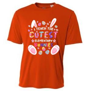 I Teach The Cutest Eletary Bunnies Teacher Easter Day Gift Cooling Performance Crew T-Shirt