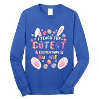 I Teach The Cutest Eletary Bunnies Teacher Easter Day Gift Long Sleeve Shirt