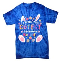 I Teach The Cutest Eletary Bunnies Teacher Easter Day Gift Tie-Dye T-Shirt