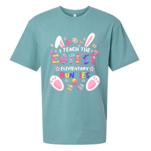 I Teach The Cutest Eletary Bunnies Teacher Easter Day Gift Sueded Cloud Jersey T-Shirt