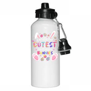 I Teach The Cutest Eletary Bunnies Teacher Easter Day Gift Aluminum Water Bottle