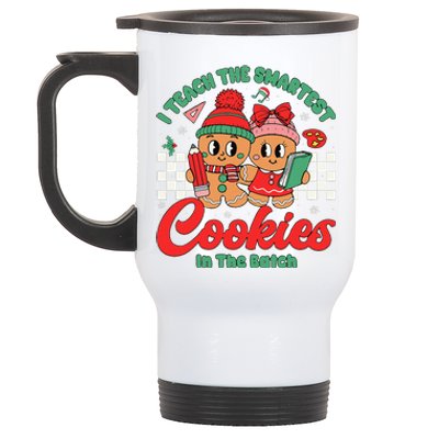 I Teach The Smartest Cookies In The Batch Teacher Christmas Stainless Steel Travel Mug