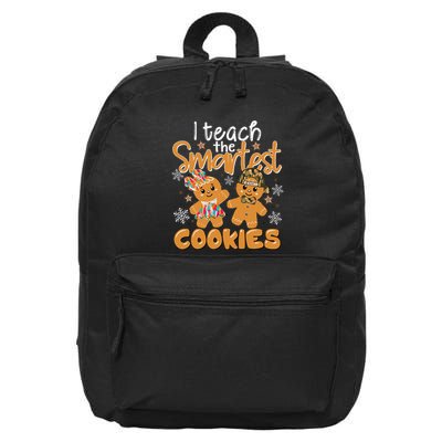 I Teach The Smartest Cookies Gingerbread Christmas Teacher 16 in Basic Backpack