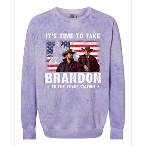 Its Time To Take Brandon To The Train Station Colorblast Crewneck Sweatshirt