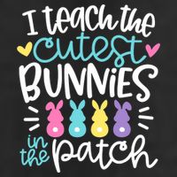 I Teach The Cutest Bunnies In The Patch Easter Teacher 7 Panel Mesh Trucker Snapback Hat