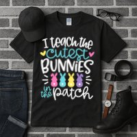 I Teach The Cutest Bunnies In The Patch Easter Teacher Tall T-Shirt