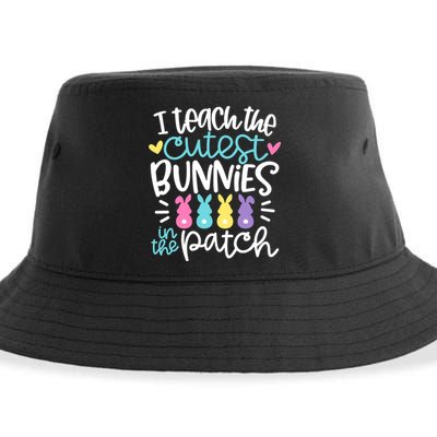I Teach The Cutest Bunnies In The Patch Easter Teacher Sustainable Bucket Hat